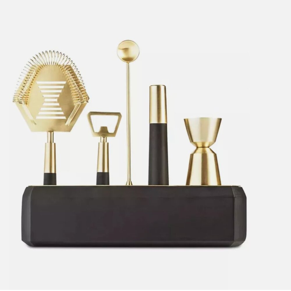 Hotel Collection 5 Pc. Bar Tool Set 12.2 In x 3.1 In x 2.75 In - Gold